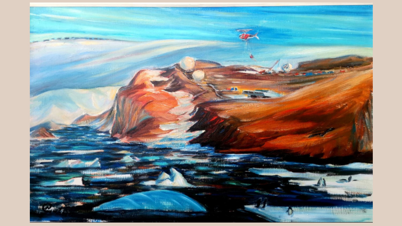 «Антарктика, индийская станция Бхарати», холст/масло, 2017 г.