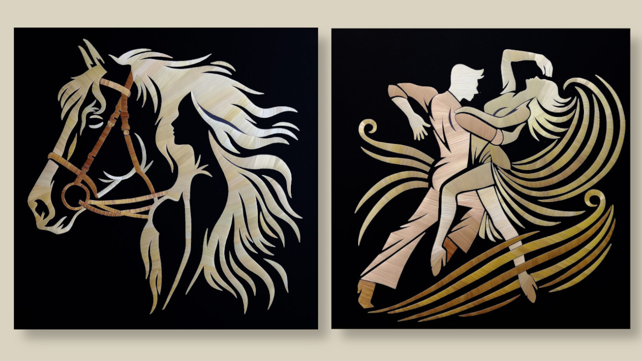 Аппликации из соломки