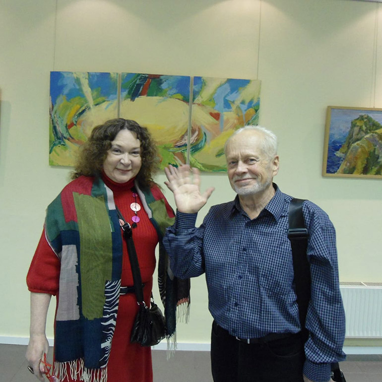 Художники Наталья Баканова и Андрей Кноблок на выставке в РНДМ