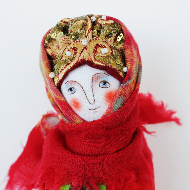 Кукла в борушке. Текстиль. Высота 28 см. 2015 г.